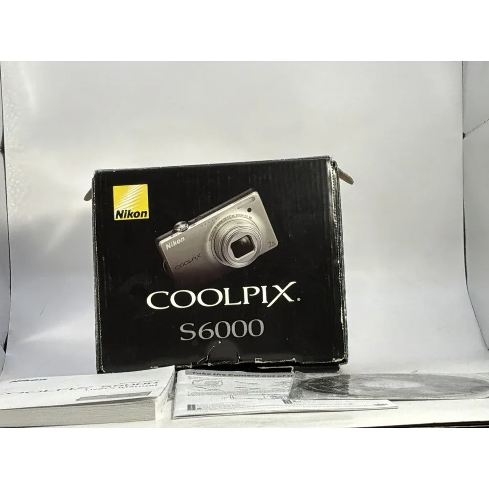 Nikon COOLPIX S6000 14.2MP Digital Camera Champagne silver No Case Card Cables